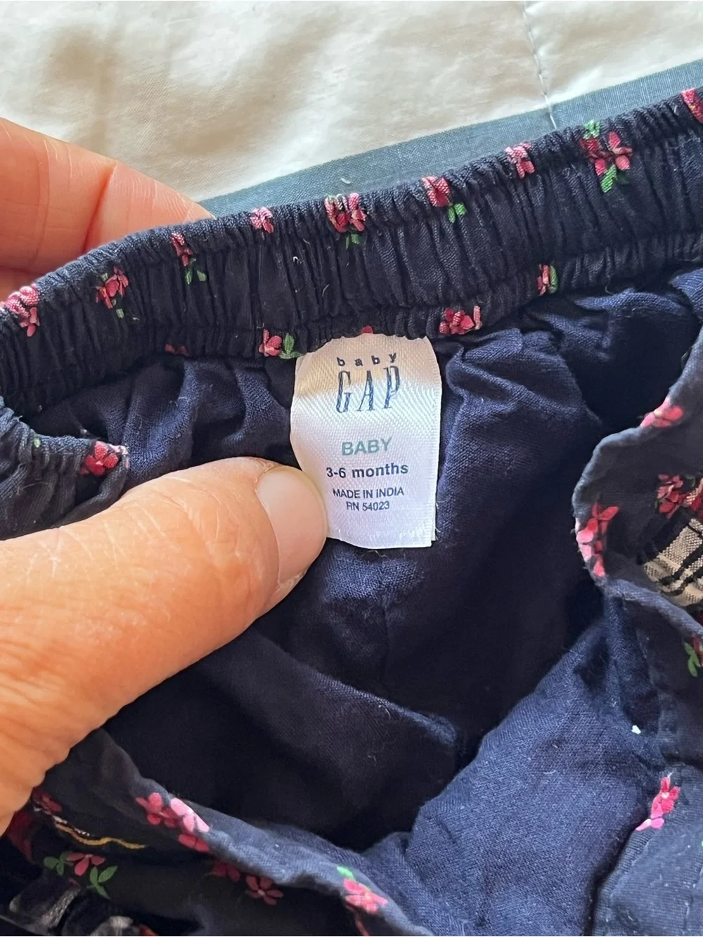 GAP Girls Plaid Patchwork Pants in Navy, Red & Green